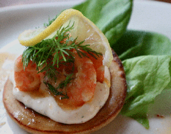 Blinis med chili rejer